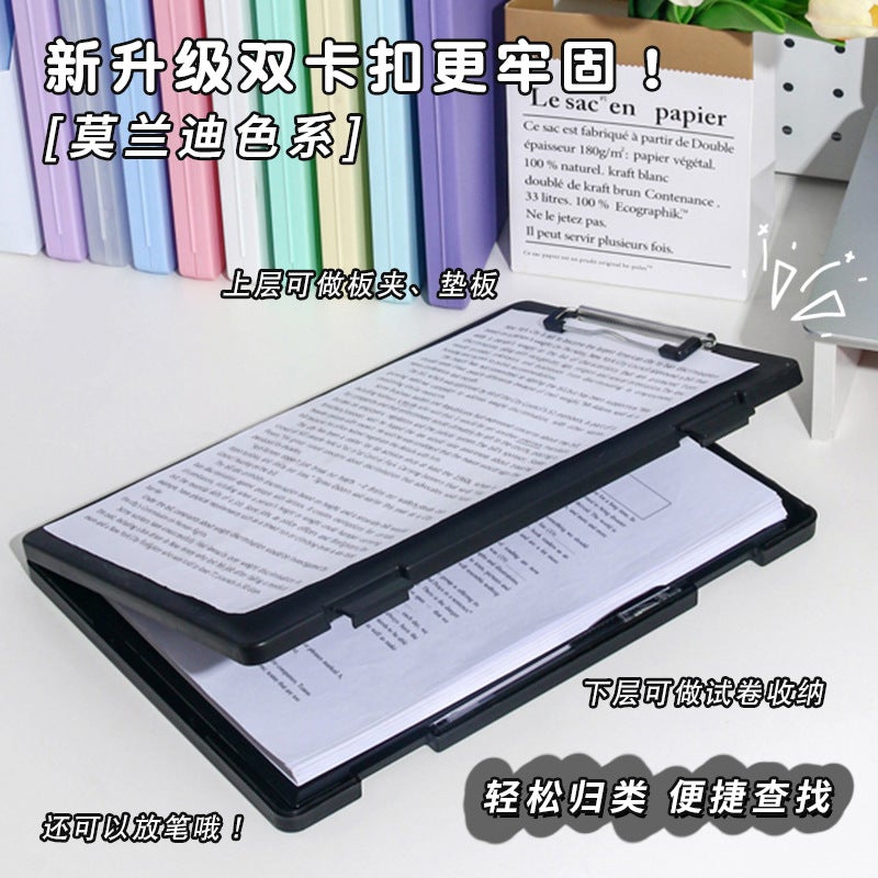 File Storage Box Board Holder Macaron Color Multi-Functional Large Capacity Plastic Office Documents Data Storage Box Can Be Approved - Image 4